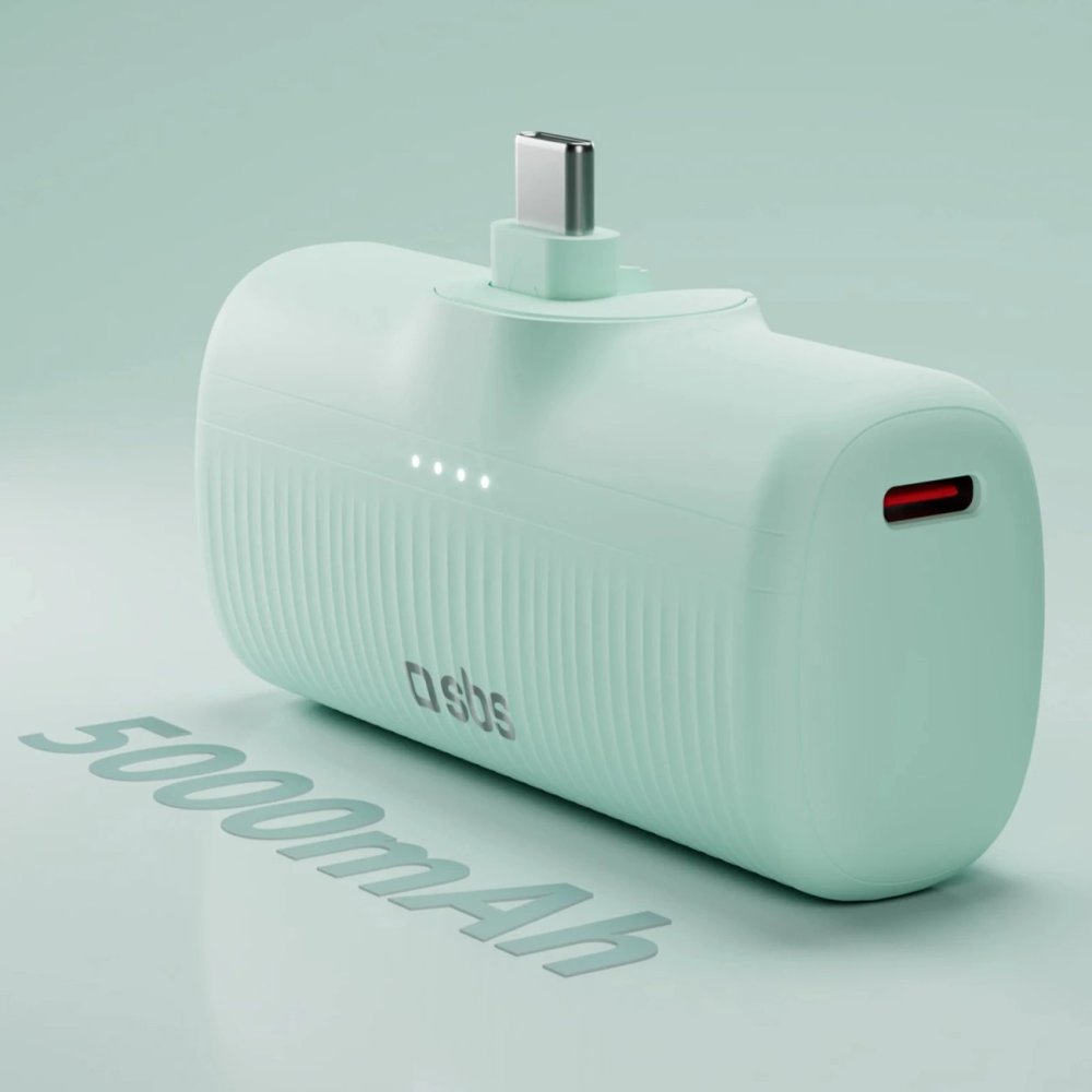 SBS EcoPower 5000 mAh 10W Powerbank with Built-in USB-C Port - Green (1)