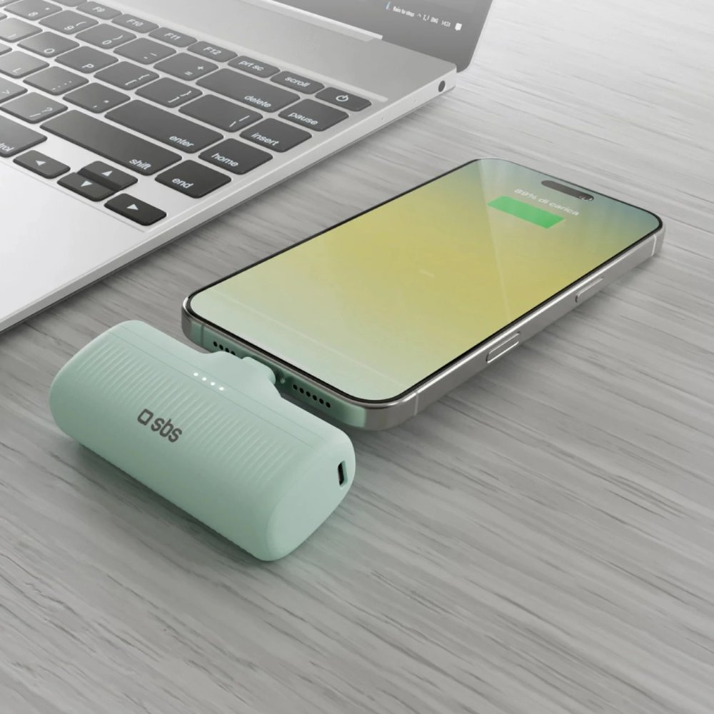 SBS EcoPower 5000 mAh 10W Powerbank with Built-in USB-C Port - Green (3)