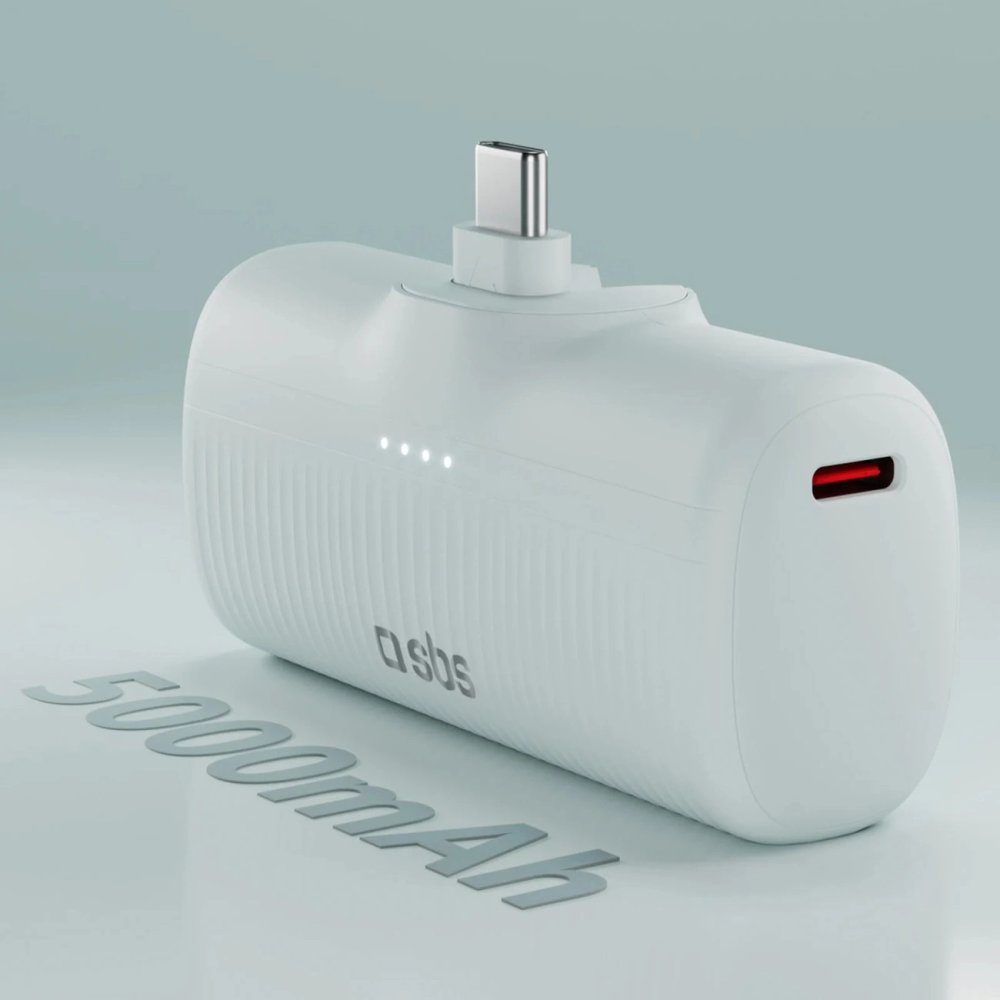 SBS EcoPower 5000 mAh 10W Powerbank with Built-in USB-C Port - Gray (1)