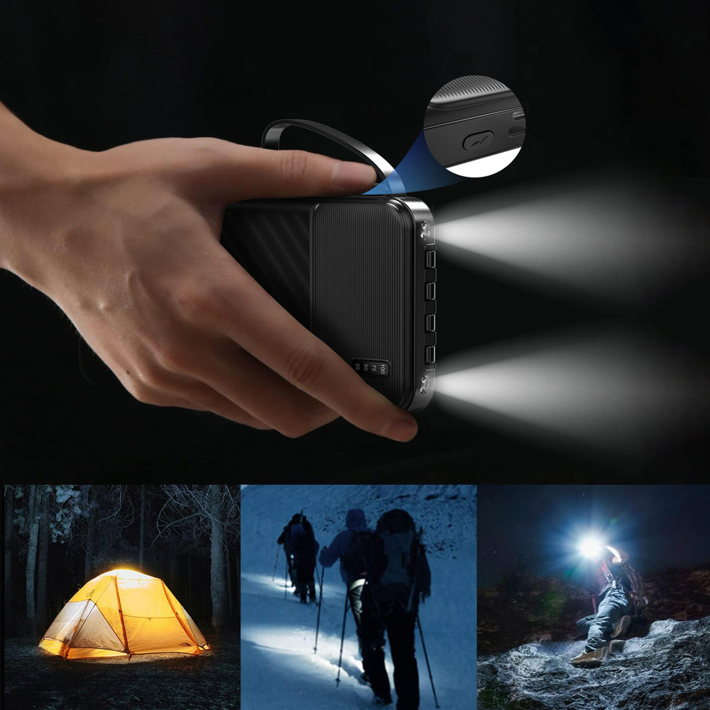 Dudao K11 10000mAh Powerbank with Built-in Cables - Black (1)