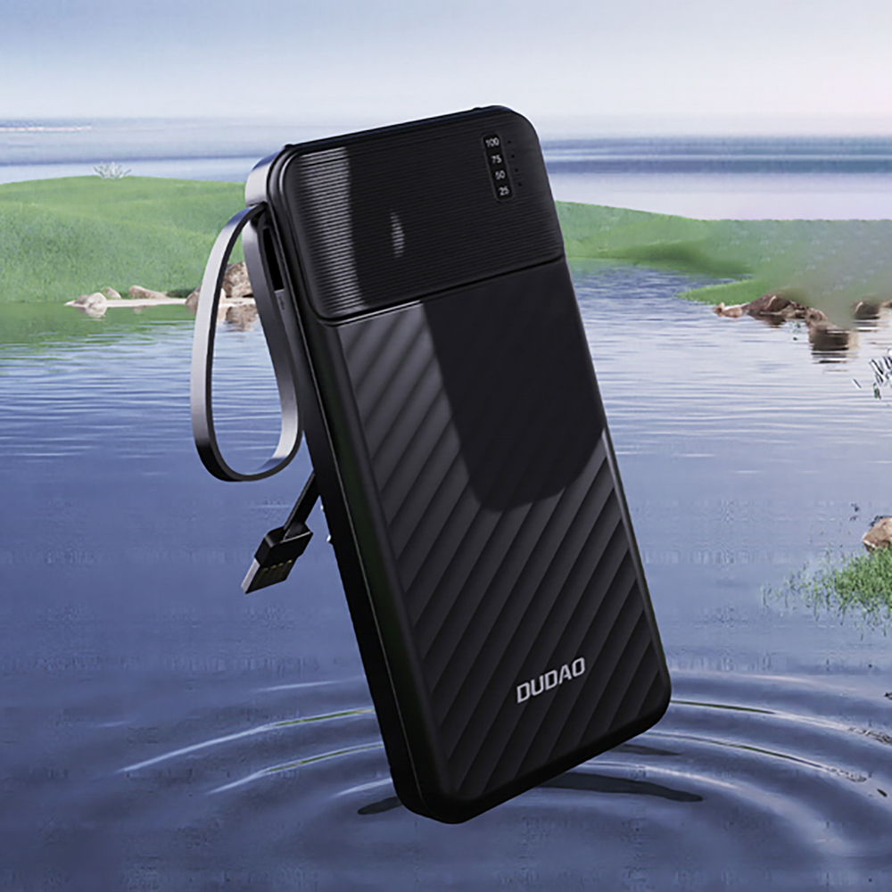 Dudao K11 10000mAh Powerbank with Built-in Cables - Black (3)