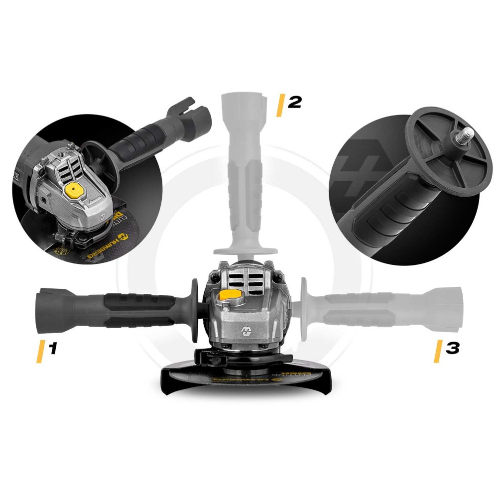 Angle Grinder 900W Variable Speed 125mm 10 Discs Humberg HM-410 (3)