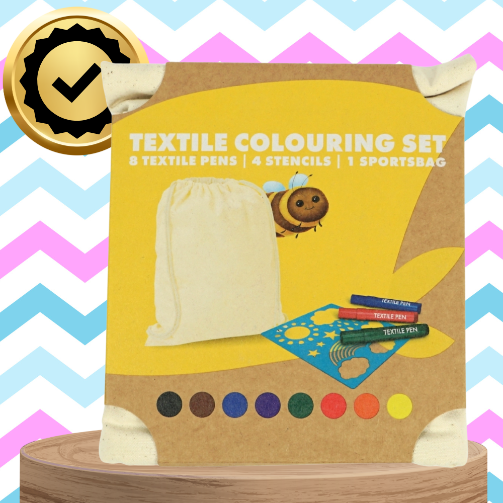 DIY Cotton Drawstring Backpack to Color for Kids with Fabric Markers and Stencils (1)
