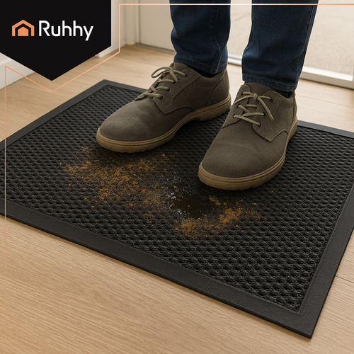 Non-Slip Rubber Entrance Mat 90x60cm Ruhhy 26185, Black (2)