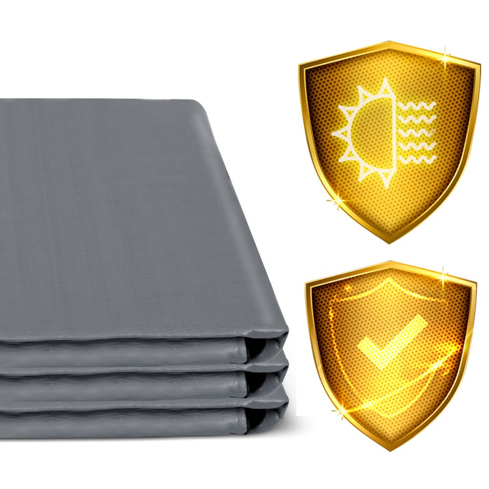 Heavy Duty Waterproof Tarpaulin 600 x 400 cm 260 g/m² Plonos PL-501, Silver-Black (1)