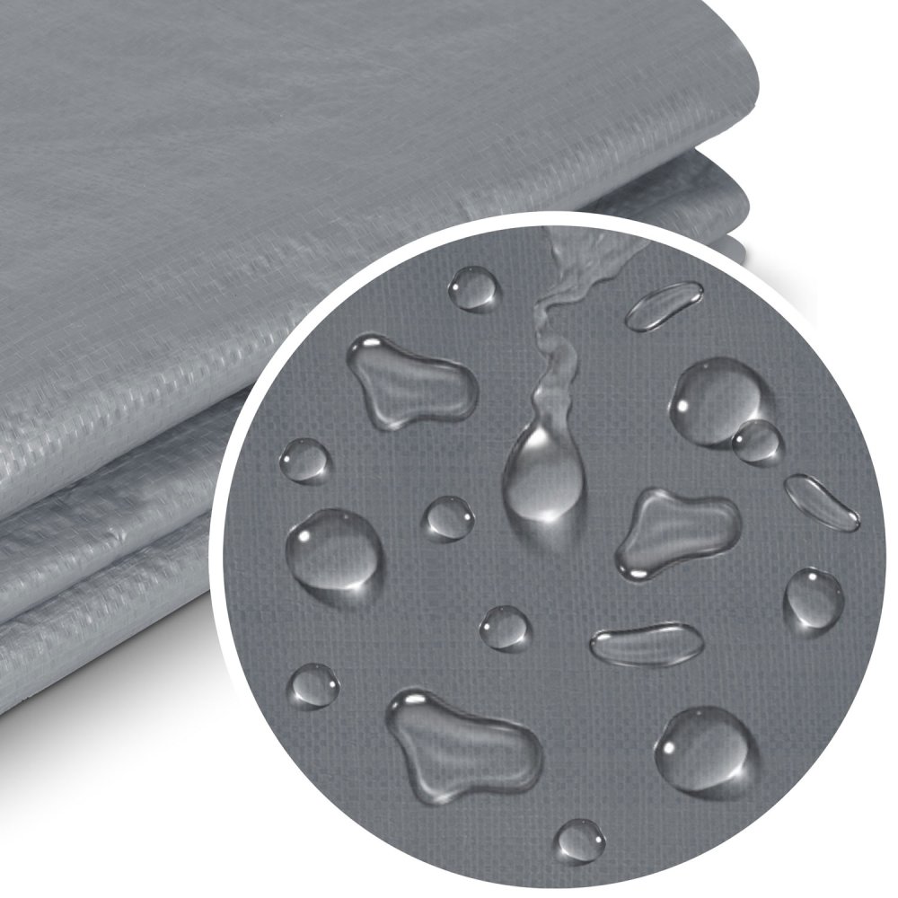 Heavy Duty Waterproof Tarpaulin 600 x 400 cm 260 g/m² Plonos PL-501, Silver-Black (3)