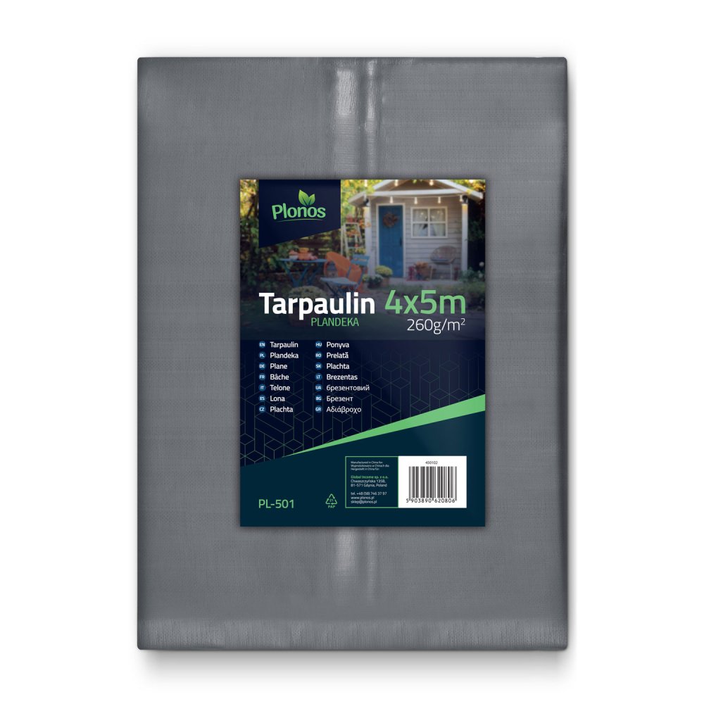 Heavy-Duty Tarpaulin 500 x 400 cm 260 g/m² Plonos PL-501 (3)