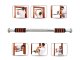 Adjustable Steel Pull-Up Bar for Doorway with Neoprene Grips, Orange