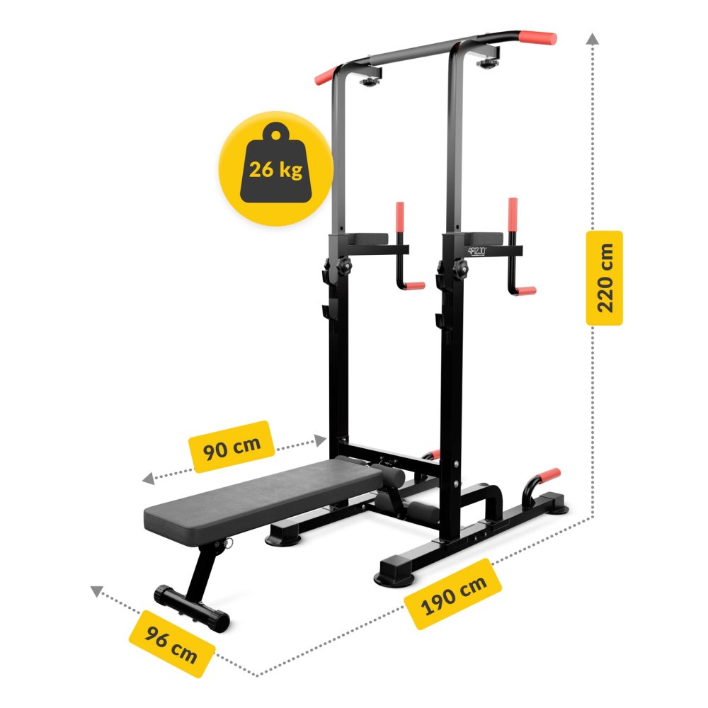 4FIZJO PRO+ Power Tower with Pull-Up Bar and Adjustable Bench (0)