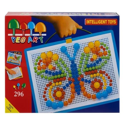 Button Art Mosaic Puzzle for Kids with 296 Mushroom Pegs and Case (0)