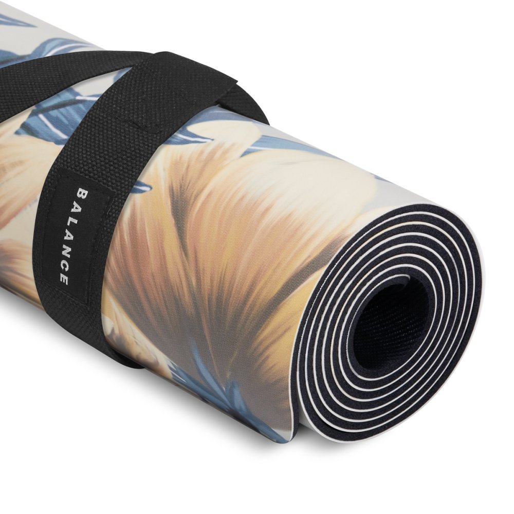 Balance Non-Slip Rubber Gymnastic Fitness Yoga Mat 185x68x0.4cm, Flowers (3)