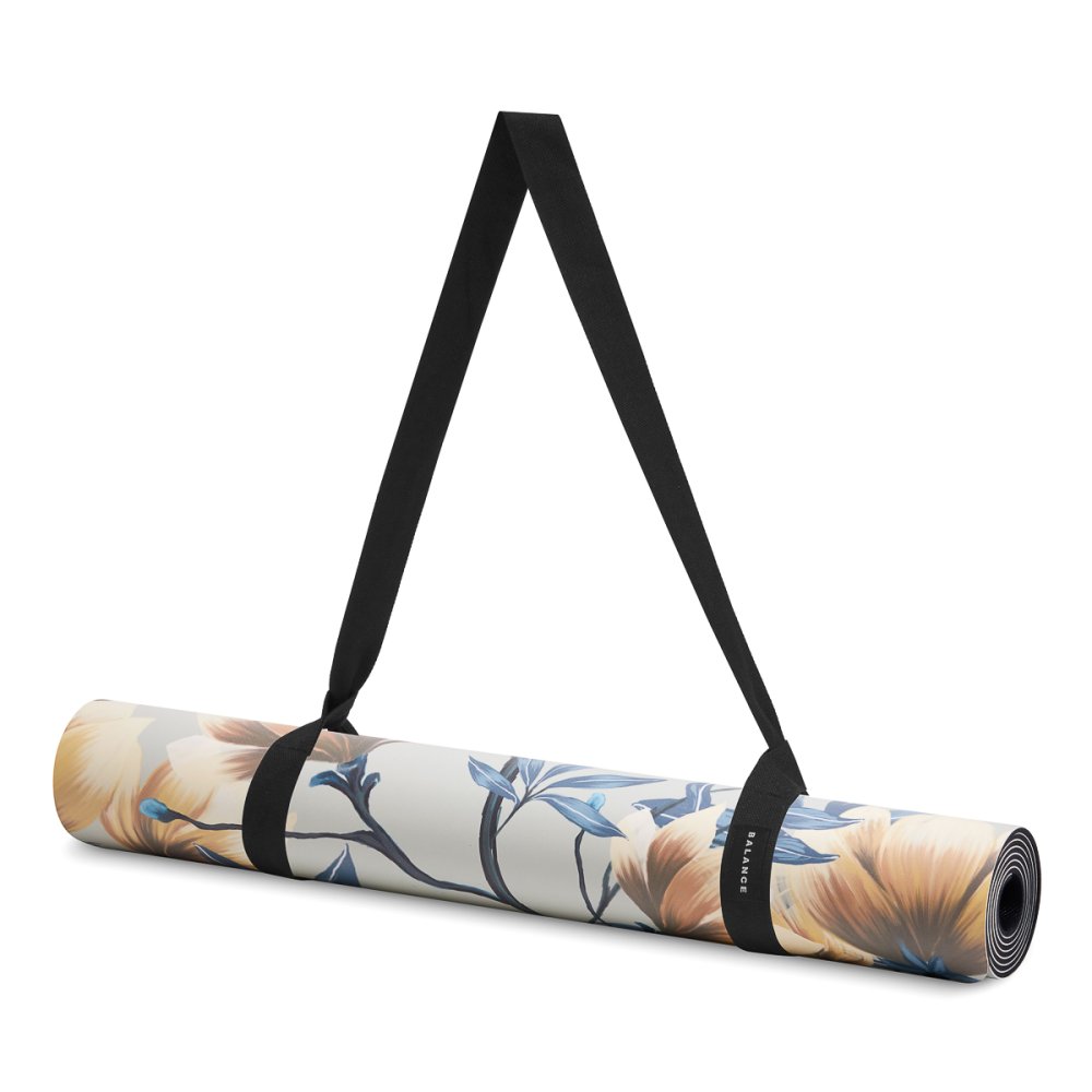 Balance Non-Slip Rubber Gymnastic Fitness Yoga Mat 185x68x0.4cm, Flowers (4)