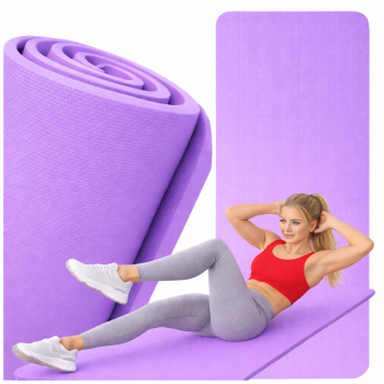 Thick Exercise Mat for Yoga Pilates and Fitness 170x60cm, purple