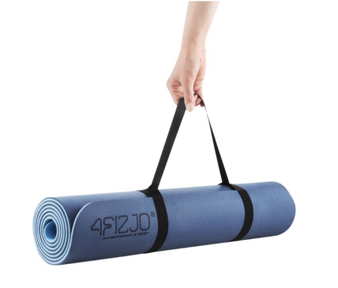 4Fizjo Gymnastic Non-Slip Fitness Foam Yoga Mat Foam TPE 180x60x0.6cm, Blue (9)