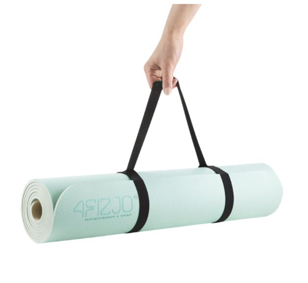 4Fizjo Gymnastic Non-Slip Fitness Foam Yoga Mat Foam TPE 180x60x0.6cm, Mint-Gray (9)