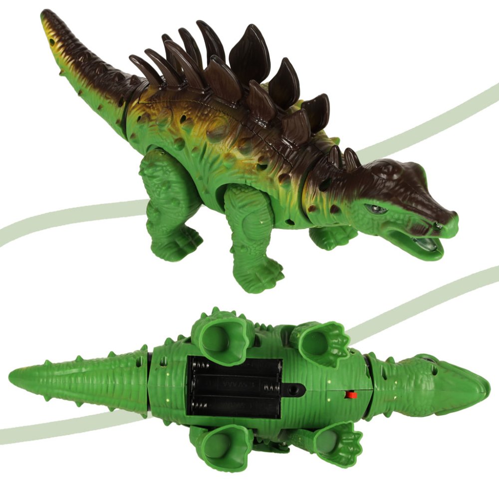 Remote-controlled dinosaur - RC Stegosaurus - walks, lights up, and roars. (2)
