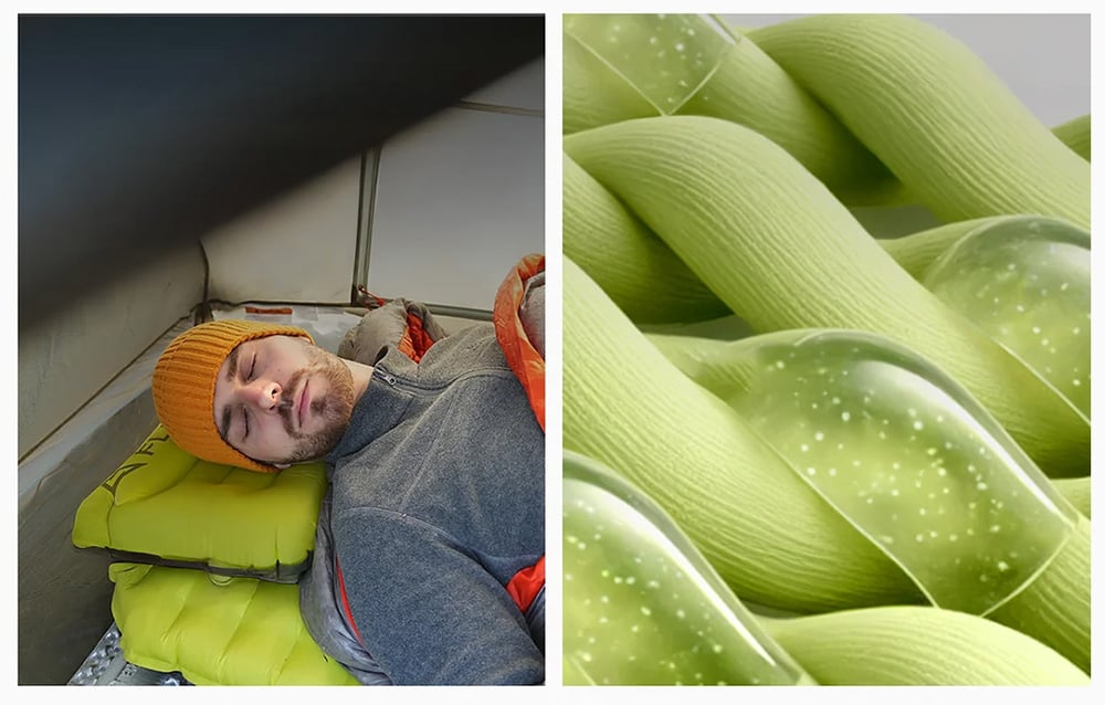 Inflatable Camping Pillow Flextail Tiny Pillow Green 77g (2)