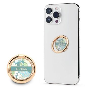 Guess Flower Collection Ring Stand Phone Holder, Green
