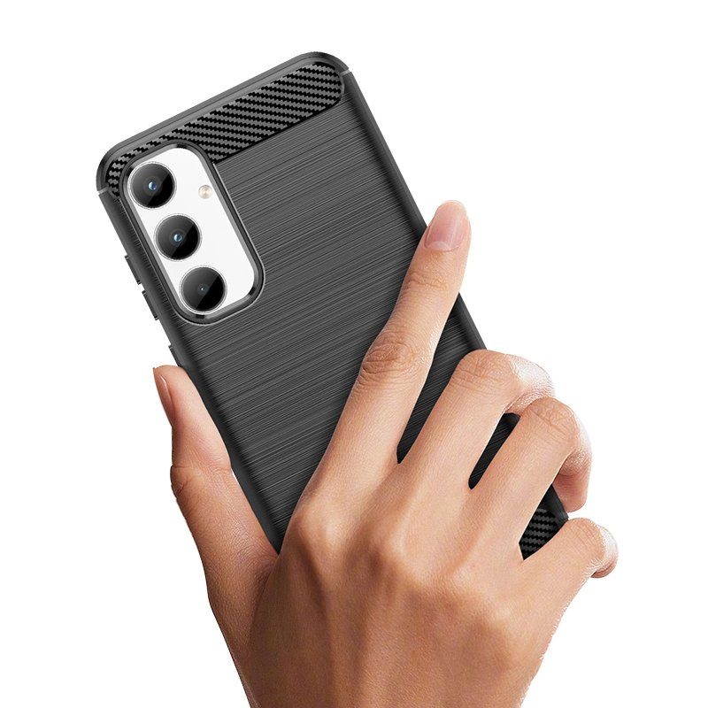 Samsung Galaxy A35 ( SM-A356E/DS ) Carbon Flexible Cover TPU Case, Black (0)