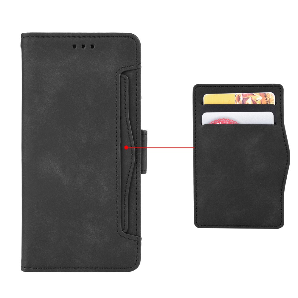 Samsung Galaxy A35 ( SM-A356E/DS ) Multiple Card Slots Design Wallet Stand Leather Book Case Cover, Black (3)