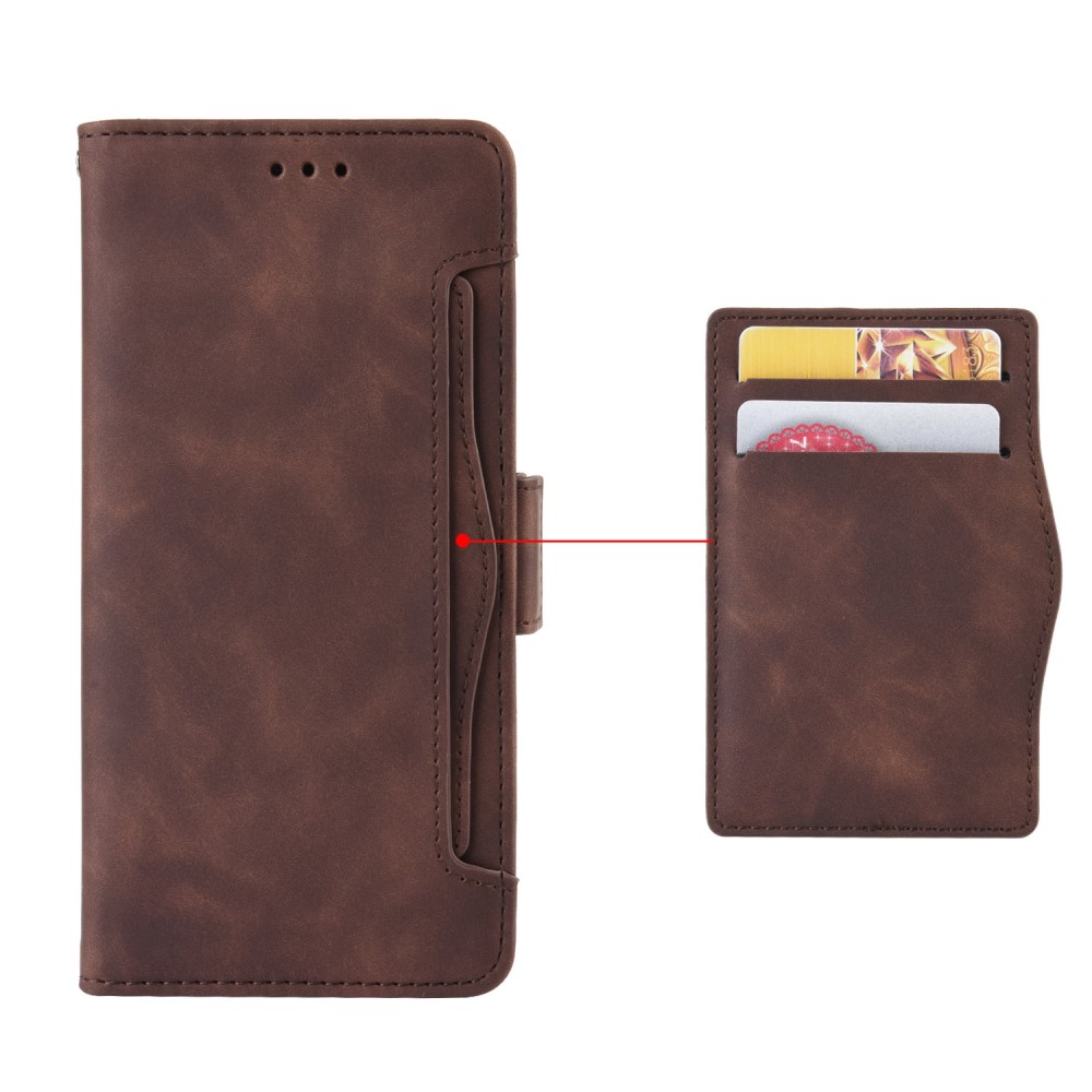 Samsung Galaxy A35 ( SM-A356E/DS ) Multiple Card Slots Design Wallet Stand Leather Book Case Cover, Brown (3)