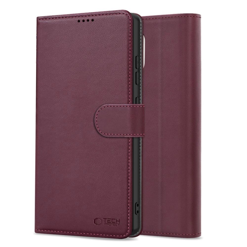 Samsung Galaxy A56 ( SM-A566B / DS ) Tech-Protect Wallet Book Case Cover, Burgundy (1)