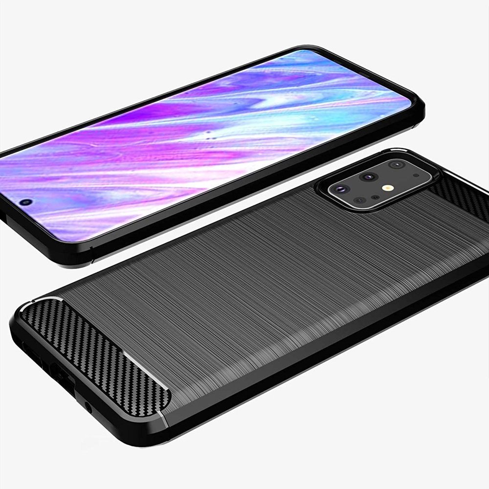 Samsung Galaxy S20+ Plus Carbon Fiber Brushed TPU Gel Case Bumper Cover, black (0)