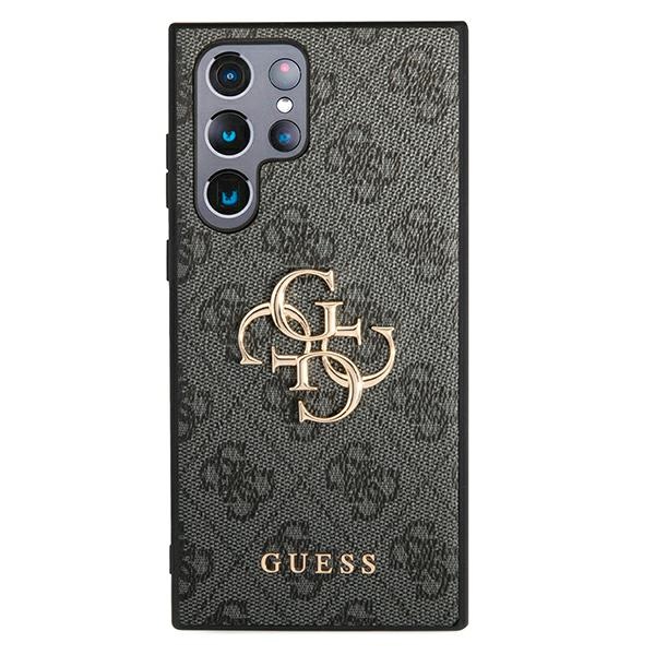 Guess GUHCS22L4GMGGR S908 S22 Ultra grey hardcase 4G Big Metal Logo (1)