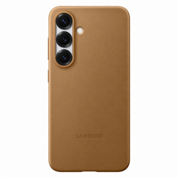Original Samsung Galaxy S25 ( SM-S931 ) Leather Phone Case Cover (EF-VS931PFEGWW), Camel