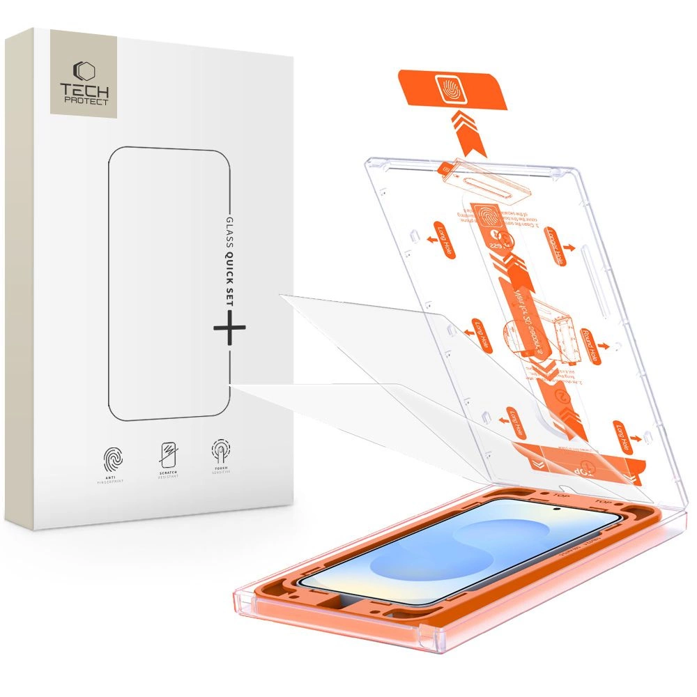 Tech-Protect Quick Set+ Tempered Glass Samsung Galaxy S25 - Transparent