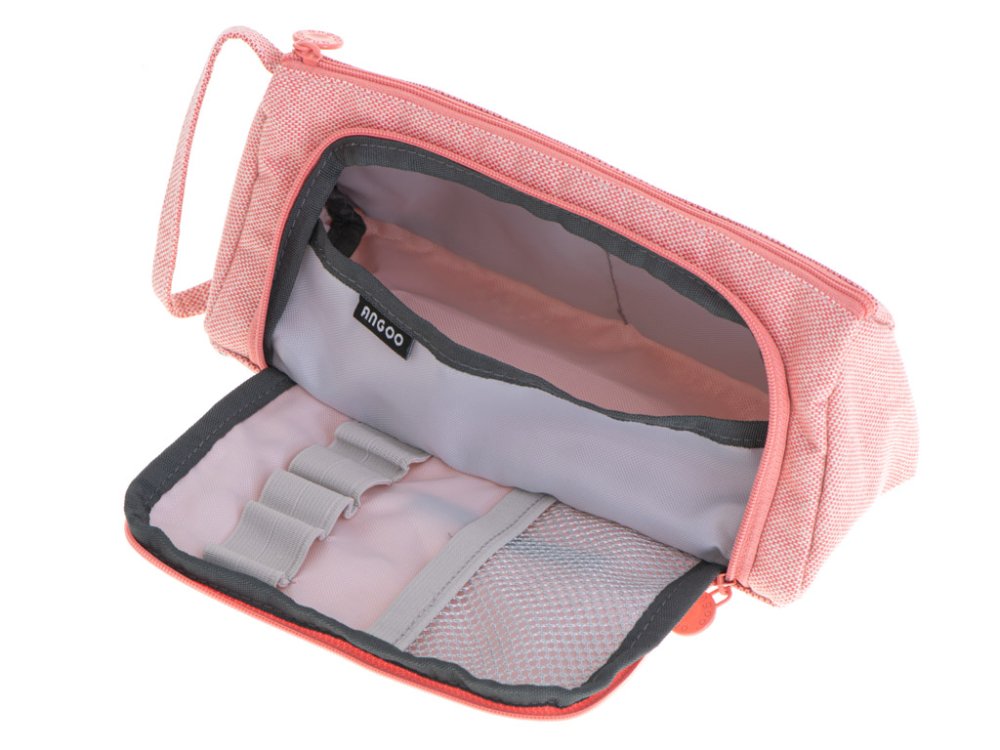 School Double Pencil Writing Supplies Cosmetic Case, Pink (5)