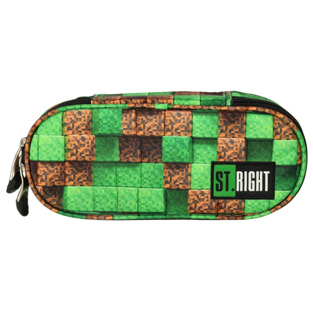 School Pencil Case ST.RIGHT - Pixel Cubes, Padded Sachet With Flap (0)
