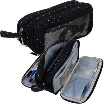 Triple Foldable Pencil Case Maaleo 24511, Black