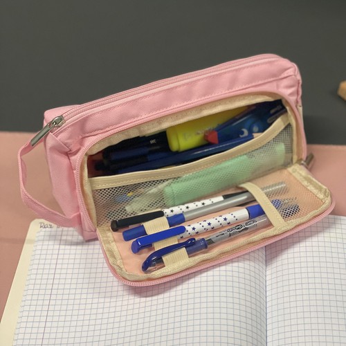 Double Extendable Pencil Case Maaleo 24519, Pink (5)