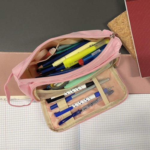 Double Extendable Pencil Case Maaleo 24519, Pink (6)