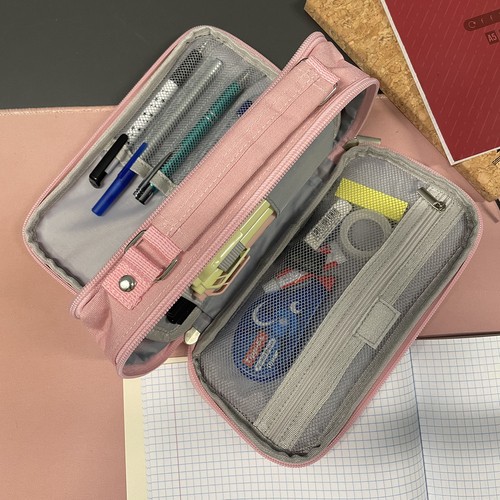 Double Extendable Pencil Case Maaleo 24517, Pink (7)