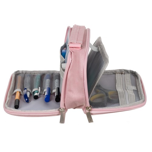 Double Extendable Pencil Case Maaleo 24517, Pink (12)
