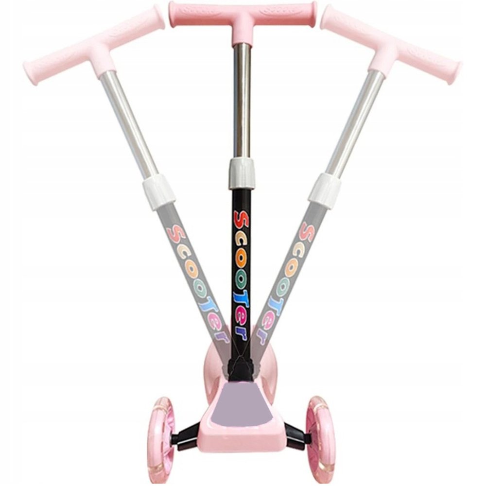Foldable 3-Wheel Kids Scooter with LED Light-Up Wheels, Pink (1)