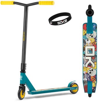 Pro Stunt Scooter SOKE GO! for Tricks and Freestyle, Yellow Blue