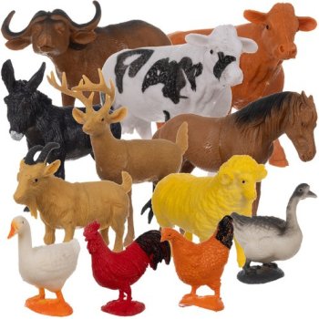 Kruzzel Farm Animal Figurines Set for Kids, 12 pcs