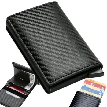 Men's Slim RFID Blocking Wallet with Pop Up Card Holder, Black