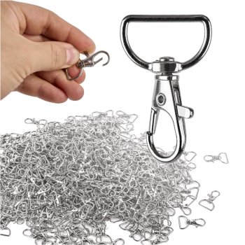 Swivel Lobster Clasps for Keychains and Crafts 500 pcs, Silver