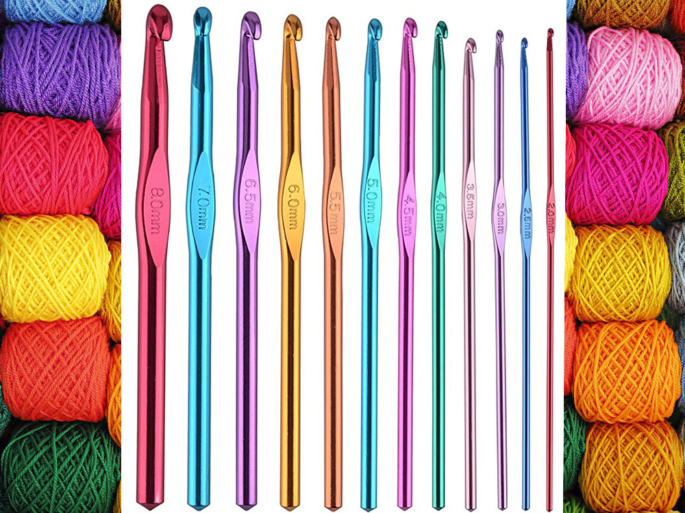 12-Piece Crochet Hook Set with Case, Aluminum Hooks 2mm - 8mm (3)