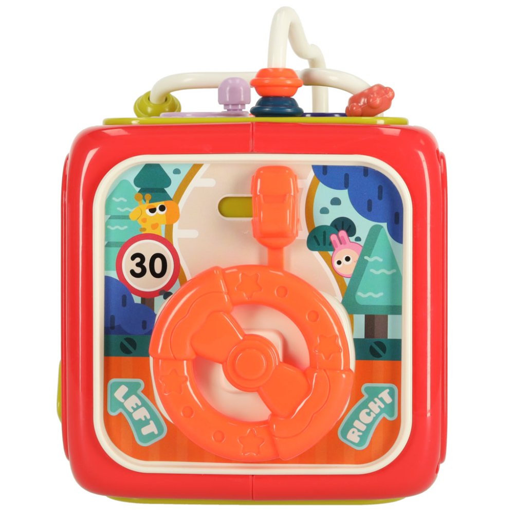 6-in-1 Educational Activity Cube and Shape Sorter Toy for Toddlers, Red (2)