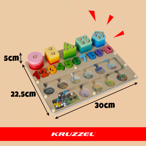 Kruzzel Wooden Shape Sorter 26509, 3-in-1 Montessori Educational Toy (0)