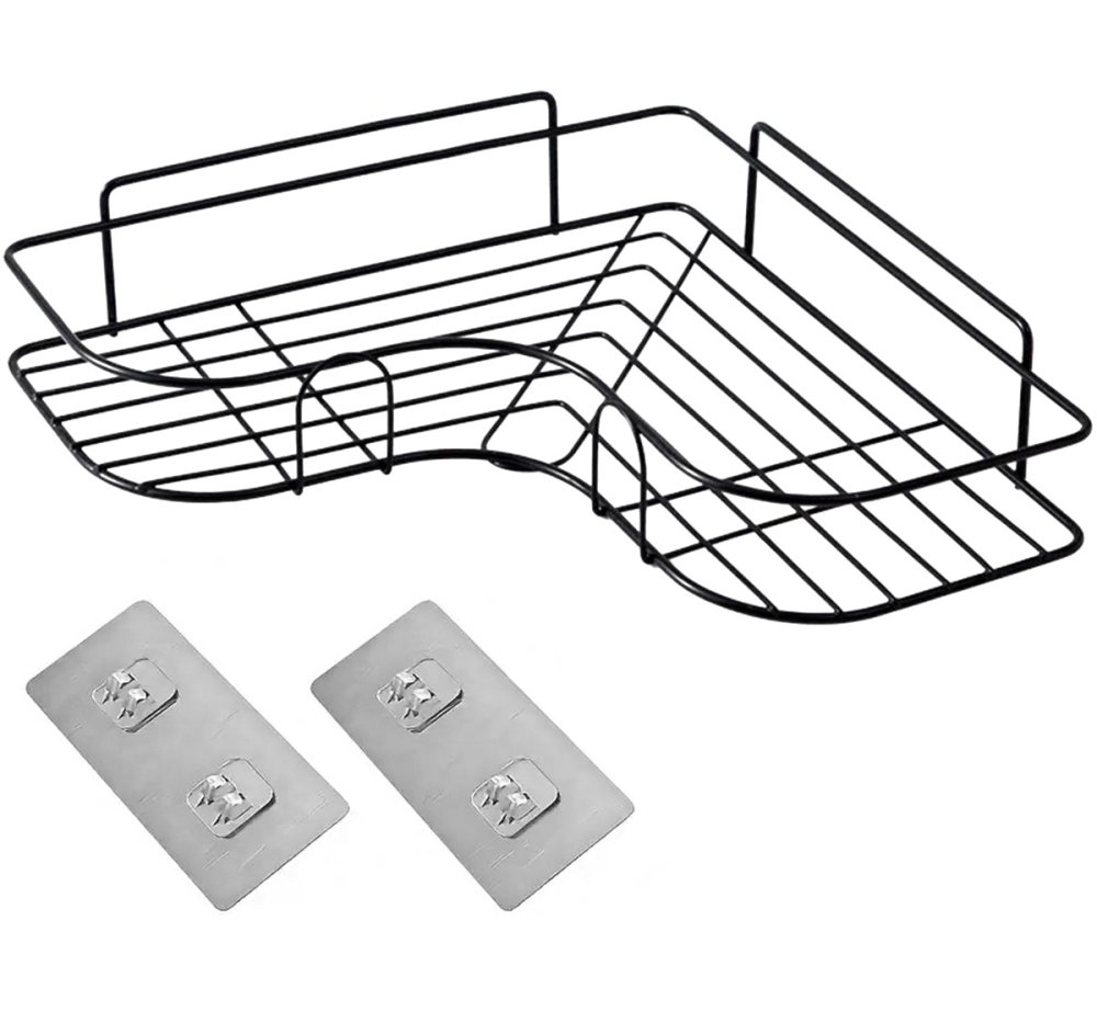 Bathroom and Kitchen Corner Shelf Storage, Black (1)