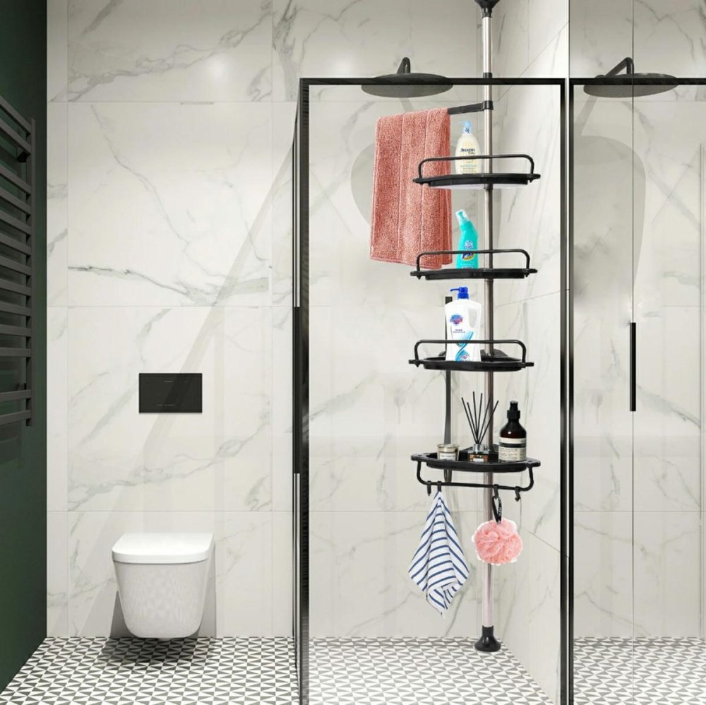 Telescopic Bathroom Shelf Black (2)