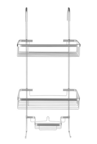 Hanging Shower Caddy Shelf Organizer, No-Drilling, Silver (2)