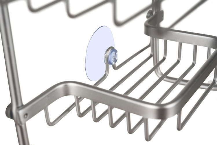 Hanging Shower Caddy Shelf Organizer, No-Drilling, Silver (3)