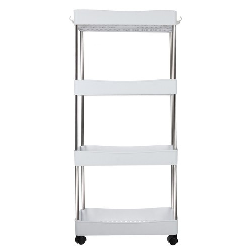 Ruhhy 4-Tier Slim Storage Cart on Wheels for Kitchen & Bathroom 24291, White (2)